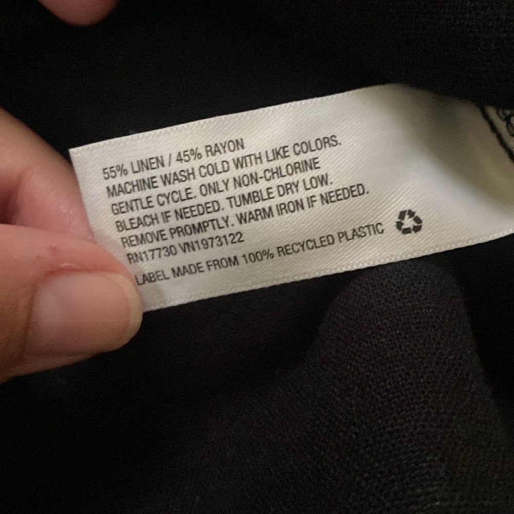 Womens Linen Universal Thread Top size Large Black - Picture 8 of 8